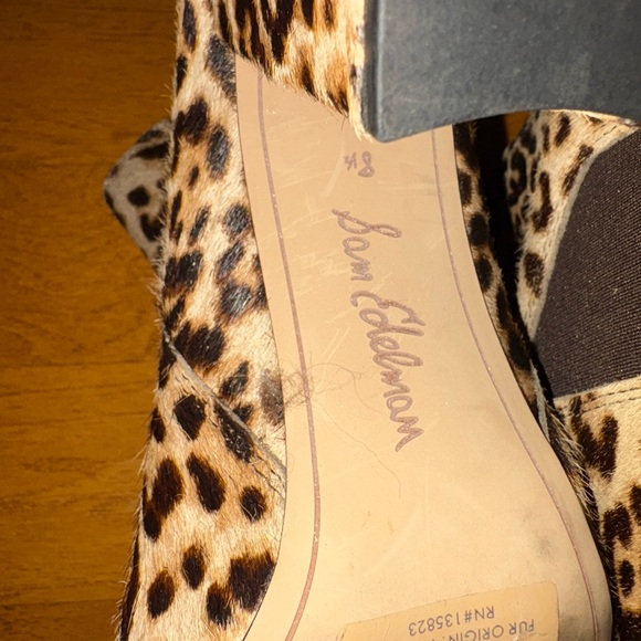 Sam Edelman Animal Print Ankle Booties Size 8.5 - Picture 5 of 9